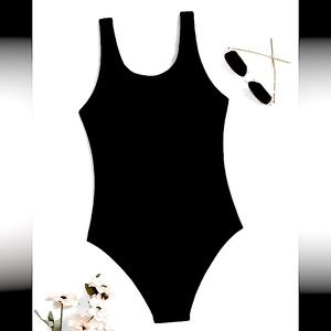 Simple black bathing suit